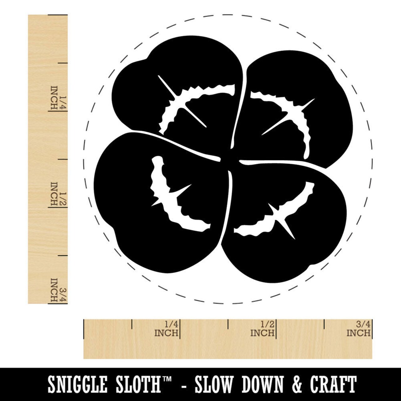 Realistic Shamrock Four Leaf Clover Self-Inking Rubber Stamp for Stamping Crafting Planners